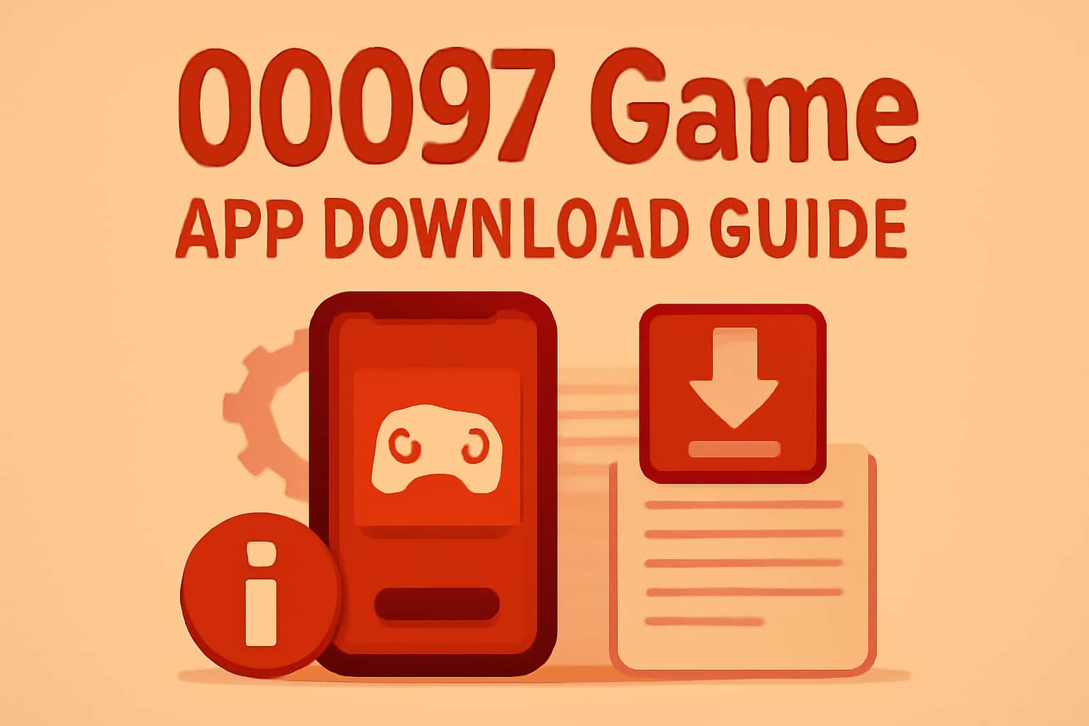 An informational graphic illustrating the 00097 Game App Download Guide.