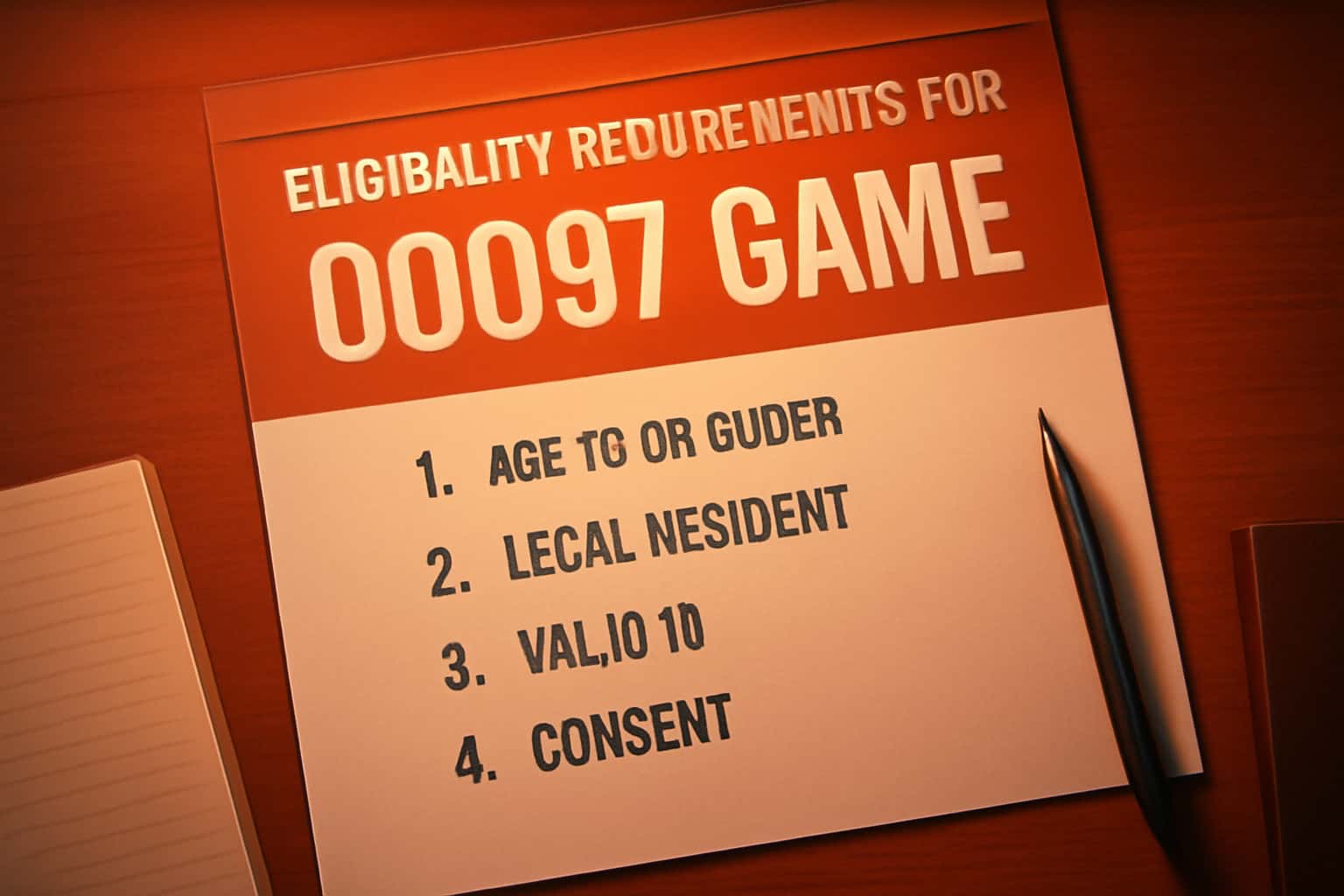 A graphic representation of eligibility requirements for the 00097 Game.