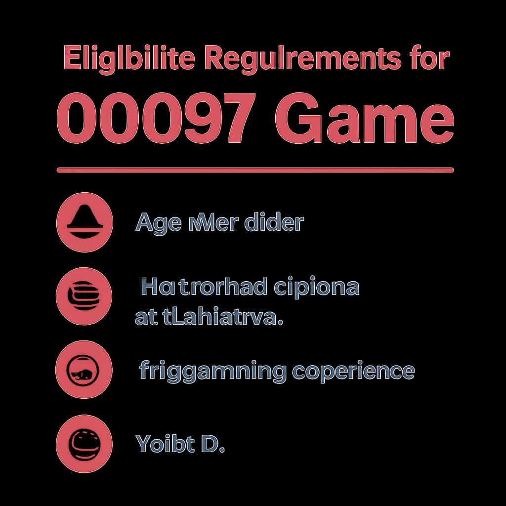 An illustration detailing the eligibility criteria for the 00097 Game.