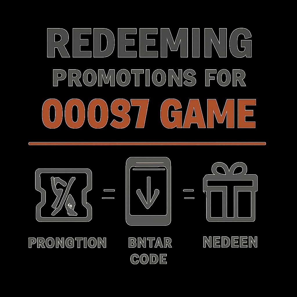 An educational diagram outlining the steps to redeem promotions for 00097 Game.