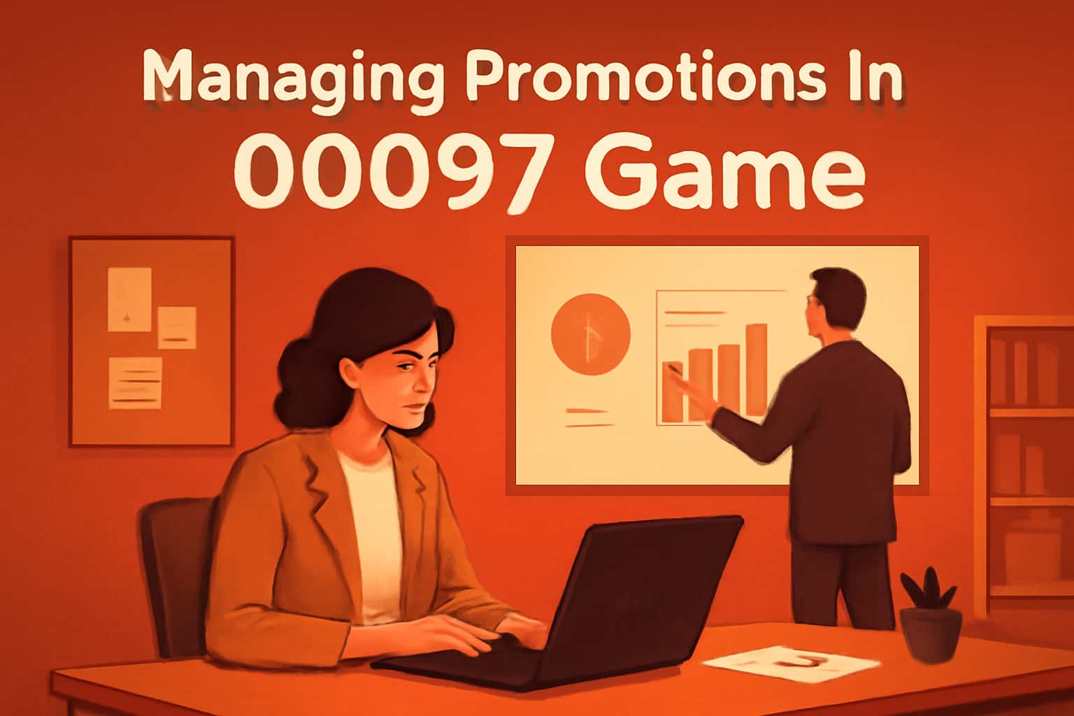 A visual representation of managing promotions in the 00097 Game, showcasing promotional activities in a vibrant setting.