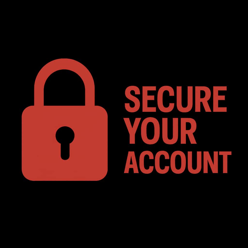 A badge representing account security with the text 'Secure Your Account'.